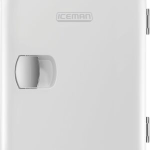 Iceman White Portable Mini Fridge, Cools & Warms, Lightweight Fridge With 4 Litre, 6 Can Storage for Cosmetics, Snacks, Makeup, AC/DC Power, Home/Car/Bedroom