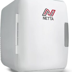 NETTA 5L Mini Fridge – Portable Small Fridge for Drinks, Snacks, Skincare – For Bedroom, Student Dormitory, Office With Cooling And Warming Function – AC/DC Portable – White