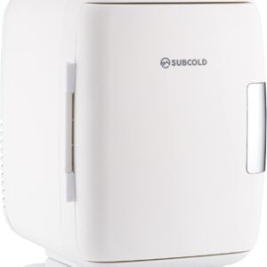 Subcold Classic4 Mini Fridge – Cooler & Warmer | 4 Litre/6 Cans | AC+USB | Portable Small Fridge for Skincare, Bedroom, Dorm, Car, Travel (White)