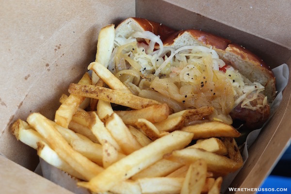 Things to Do in Milwaukee – 6 Ways to Have an Awesome Time in Brew City 24 Milwaukee Public Market Brat in pretzel roll