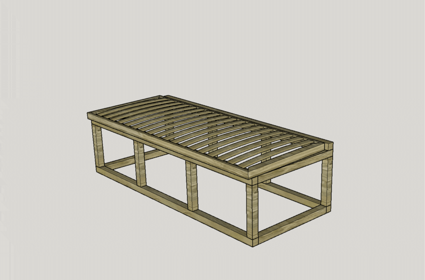 Bench Seat Bed with a Lifting Lid