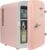 Koolatron Retro Mini Fridge For Bedrooms 4L Small Fridge 6 Can Table Top Fridge Quiet Mini Fridges For Skincare Food Drinks Kids Home Car & Travel 12v Portable Cooler Warmer Refrigerator, Pink